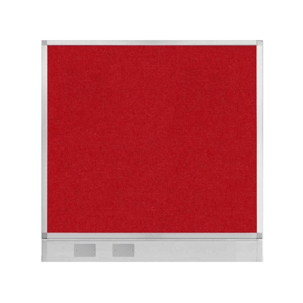 Hush Panel Configurable Cubicle Partition 4' x 4' Red Fabric w/ Cable Channel